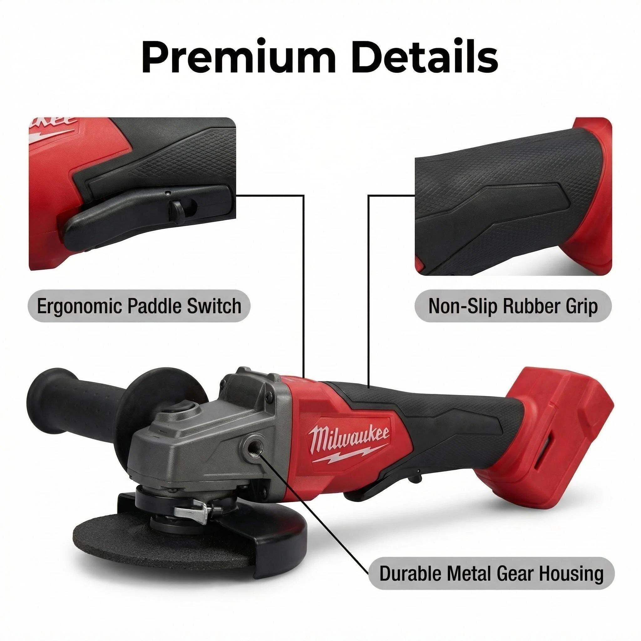 Milwaukee 125mm Brushless Angle Grinder 18V Power professional tool m14 spindle