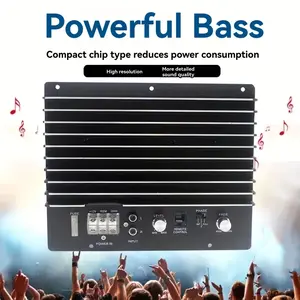 1500 watt high-power car bass amplifier board -12 volt aluminum, low-pass filter 50-150 Hz, 4 ohm resistor, portable chip design, energy-saving and efficient, suitable for home and car audio systems, Vehicle Amplifier