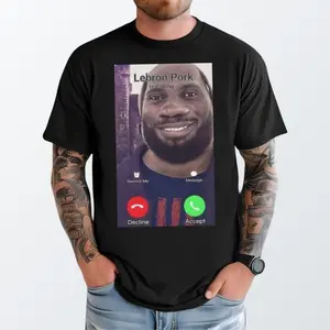 Lebron Pork Is Calling Unisex Shirts Jamees Baseketball Funny Meme TShirt Streetwear Unisex Cotton Graphictee
