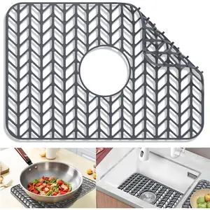 Sink Protectors for Kitchen Sink 12"13"16"18"19"24"26"28"29"30", kitchen sink mats protector for bottom of farmhouse sink(18.2"x12.5" Gray)