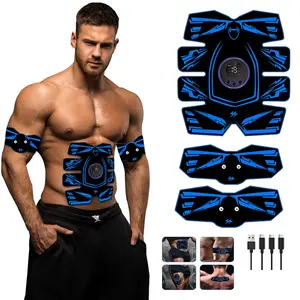 USB Rechargeable Abs Stimulator, Electric Abdominal Muscle Trainer, Ab Toning Belt for Men & Women, Home Gym Fitness Equipment