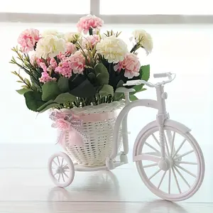 Bicycle Design Vase without Flower, 1 Count Bicycle Shaped Flower Basket, Home Decor for Living Room, Desk, Or Shelf Display, Table Decor