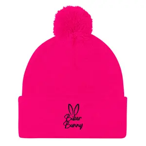 Biker Bunny Pom-Pom Beanie