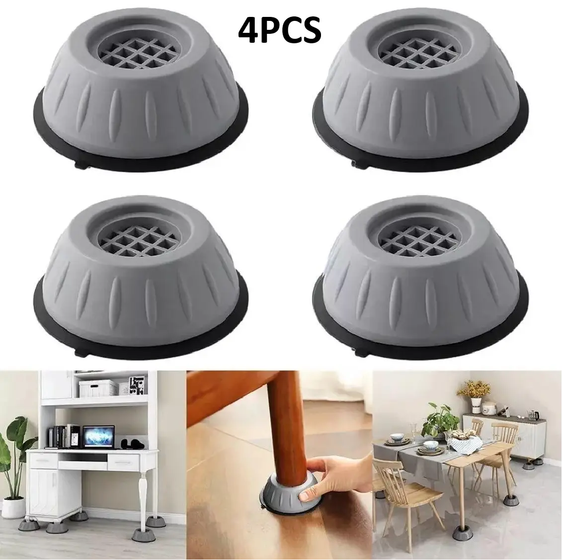 4PCS Anti-Vibration Washing Machine Support Anti-Slip Rubber Feet Base Pads Mat US