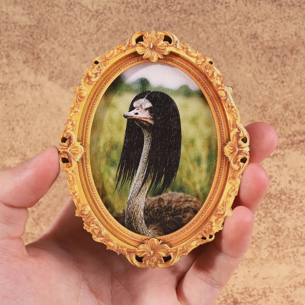 1PC Fun Animal Fridge Magnet, Oval Picture Frame Refrigerator Magnet, Photo Magnets, Decorative Fridge Magnets, Perfect Home Decor Gift for Living Room, Study, Bedroom, Magnetic Item