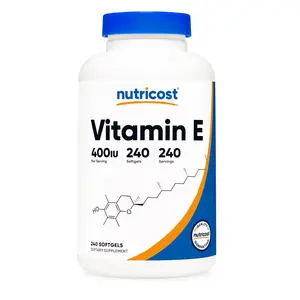 Nutricost Vitamin E Supplement, 400 IU, 240 Softgel Capsules - Gluten-Free, Non-GMO