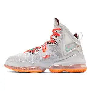 Nike LeBron 19 EP "Fast Food" High-Top Basketball Shoes for Men and Women White with Orange Sole Breathable Mesh Upper Durable Rubber Outsole Dual-Cushioning Zoom Air Technology