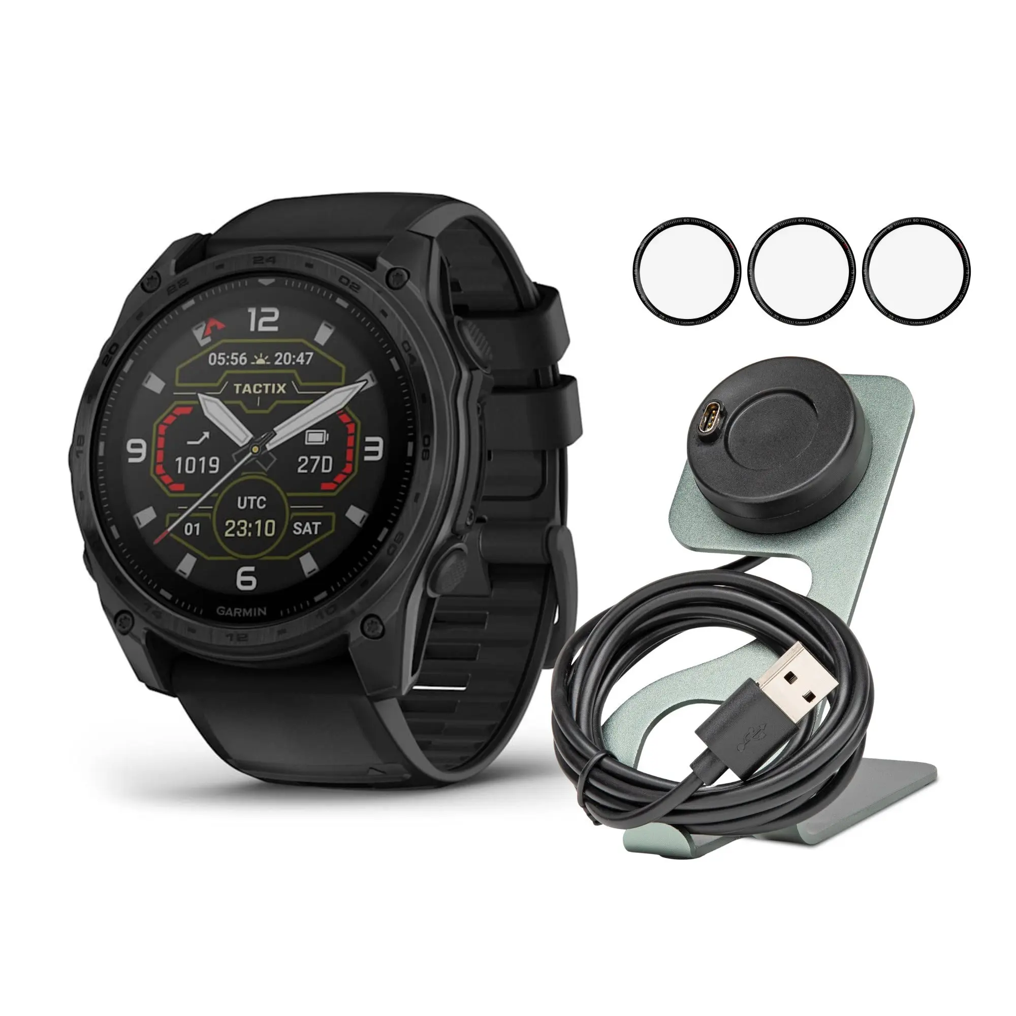 Garmin Tactix 8 51mm Sapphire Solar Elite Edition Smartwatch (Black) Bundle