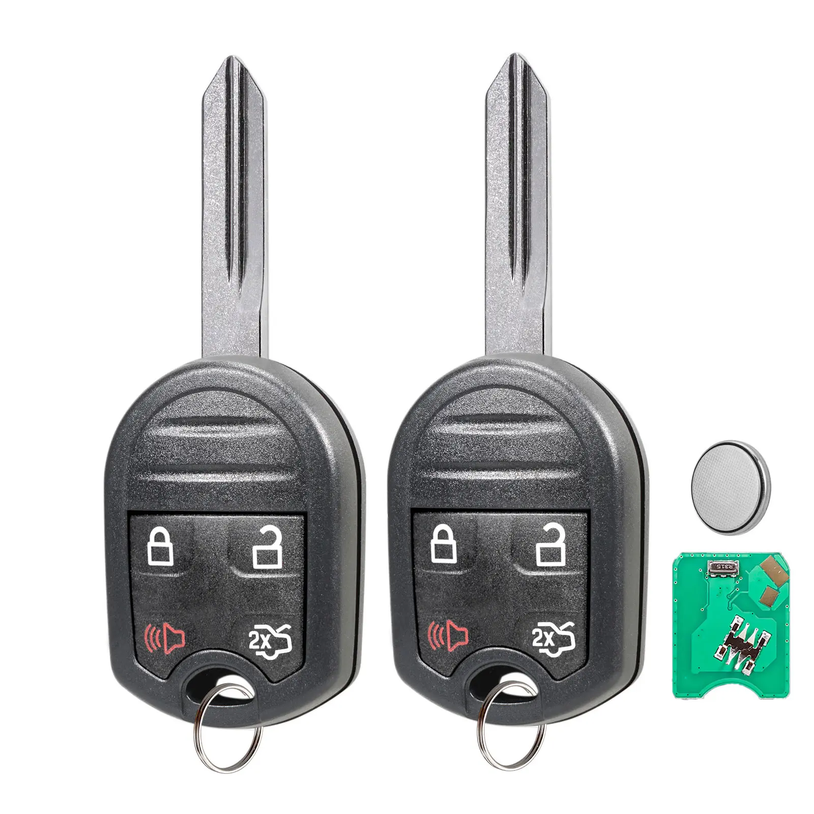 2x Keyless Entry Remote Car Key Fob Replacement For Ford Explorer Edge Mustang Flex Taurus and Lincoln MKZ 2011 2012 2013 2014 CWTWB1U793