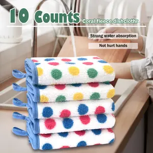 10 Counts Magic Cleaning Cloth, Soft & Durable Microfiber Cleaning Wipes with Hanging Ring for Kitchen Countertops & Spills