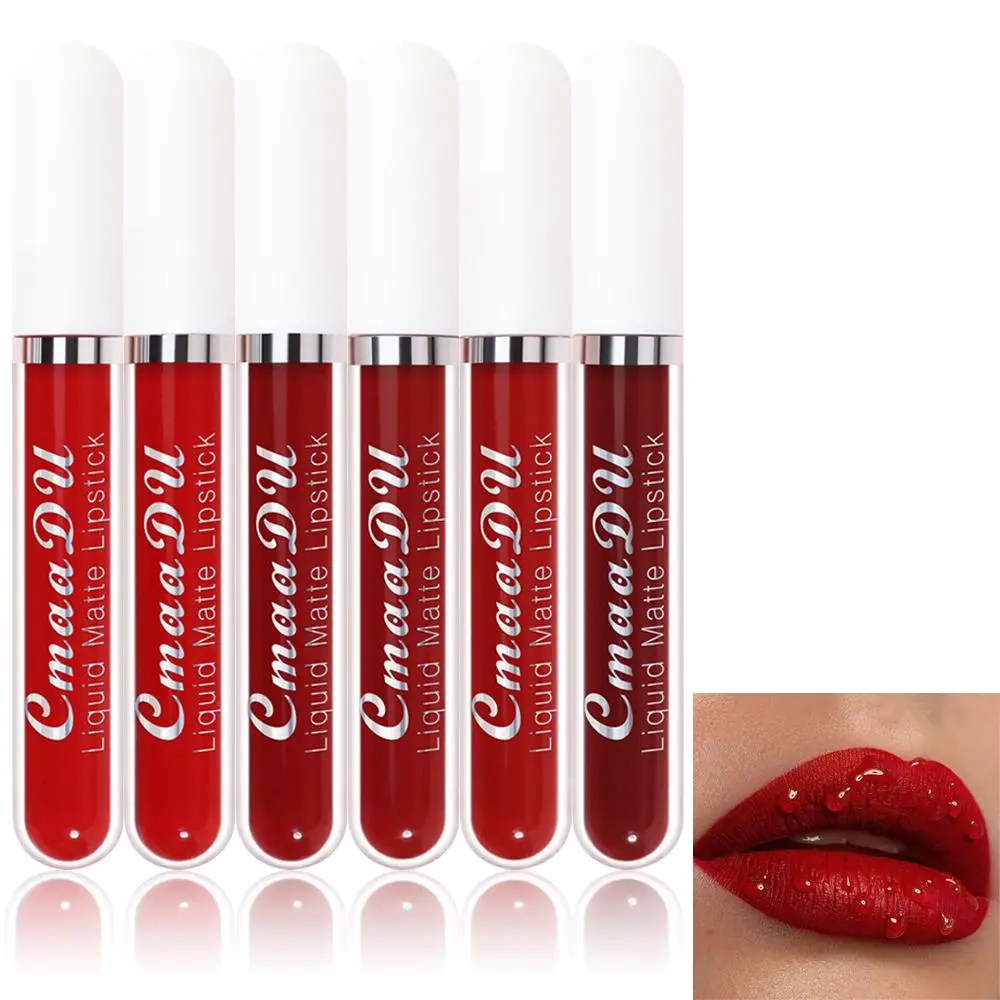 Long-lasting Makeup Lip Gloss Set, 6 Counts/set Moisturizing Matte Lipstick for Gift, Waterproof Non-stick Cup Lipstick, Ideal for Parties and Gifts