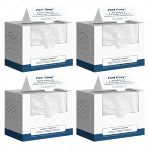 4 PACK | 200 Count Feel Cosy Disposable Face Towels – Skincare tools,Ultra Soft, Chemical-Free, For Sensitive Skin, Facial Dry Wipe for Skin Care & Makeup Removal, Large Size Thickened Facial Towel Cosmetic Home Use