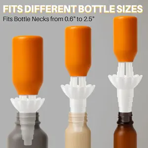 1pc Universal Bottle Emptying Kit - Reusable Liquid Transfer Connector with No Waste Funnel Adapter, Compatible with Soap, Shampoo, Conditioner, Lotion & Bathroom Use, Durable Plastic Design