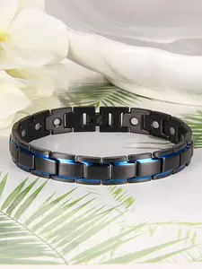 Men's Business Style Magnetic Bracelet, Casual Simple Style Stainless Steel Bracelet, Fashion Accessories for Men, Trendy All-match & Exquisite Jewelry for Birthday Gift, Stainless Steel Wrist