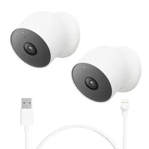 Google Nest Cam 2-Pack With Extra Cable, Indoor/Outdoor, Battery, 2nd Generation