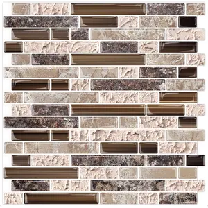 10 sheet 12x12 peel and stick backsplash tile for kitchen selfadhesive stick on backsplash laundry bathroom textured vinyl sticker wall tiles smart tile in sandstone