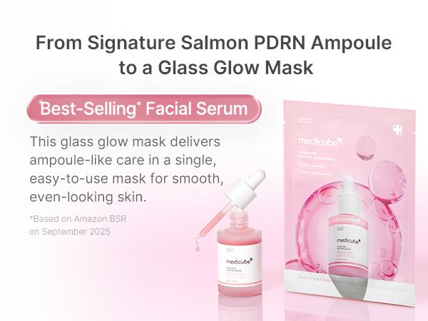 [NEW] [medicube] PDRN Pink Peptide Ampoule Mask 6EA | Signature Salmon PDRN Serum Infused Second-skin Fit Sheet | Uneven Skin Tone Care for Glow & Hydration | K-beauty, Korean Skincare, (23ml x 6ea)