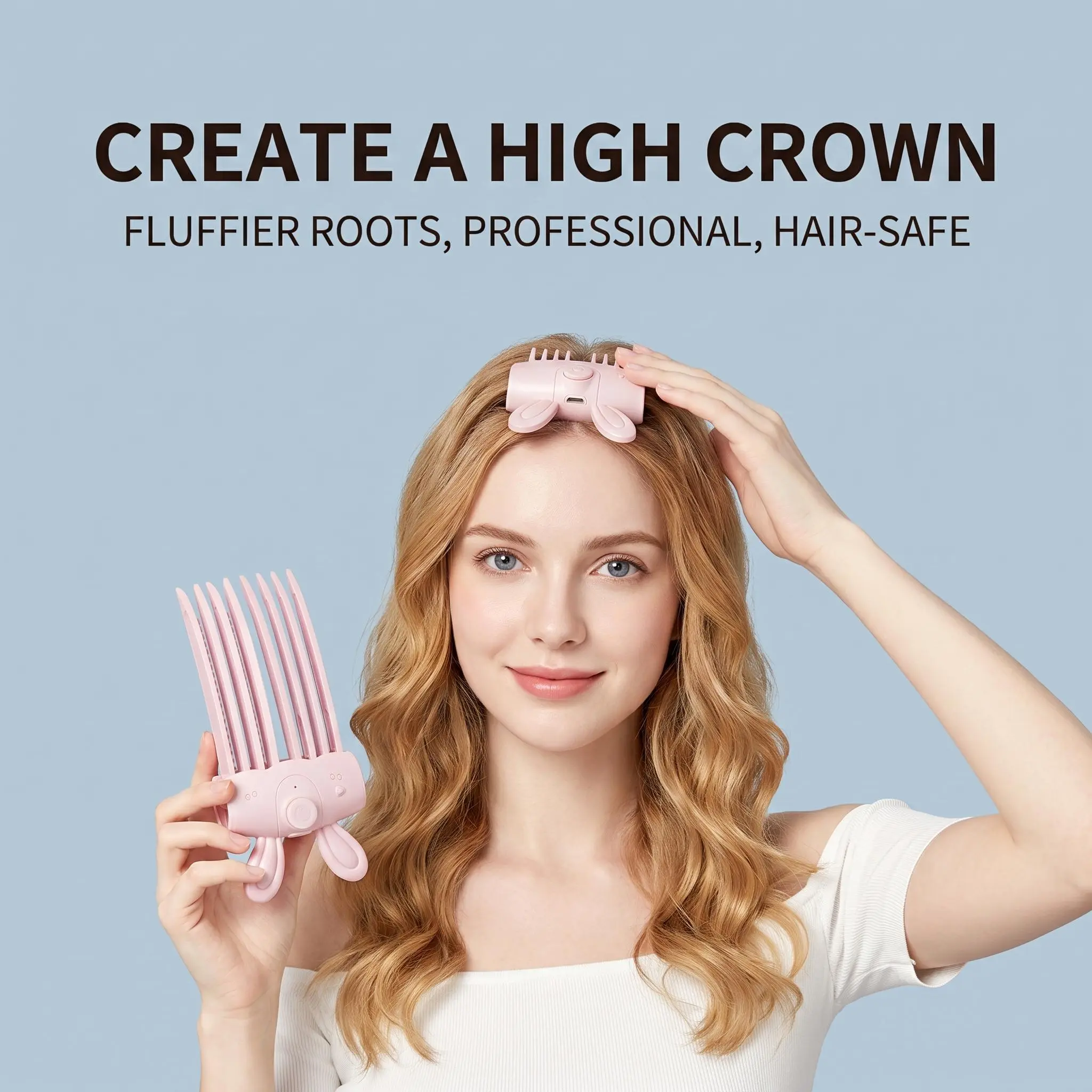 Premium Hair Root Volumizer Clip, Professional Root Lifting Tool for Instant Volume & High Crown, Portable Seamless Volumizing Styling Accessory for Fine Flat Hair, Mini Fluffer Tool for Women, Daily Long-Lasting Fluffy Hair Root Lift Shaping Clip