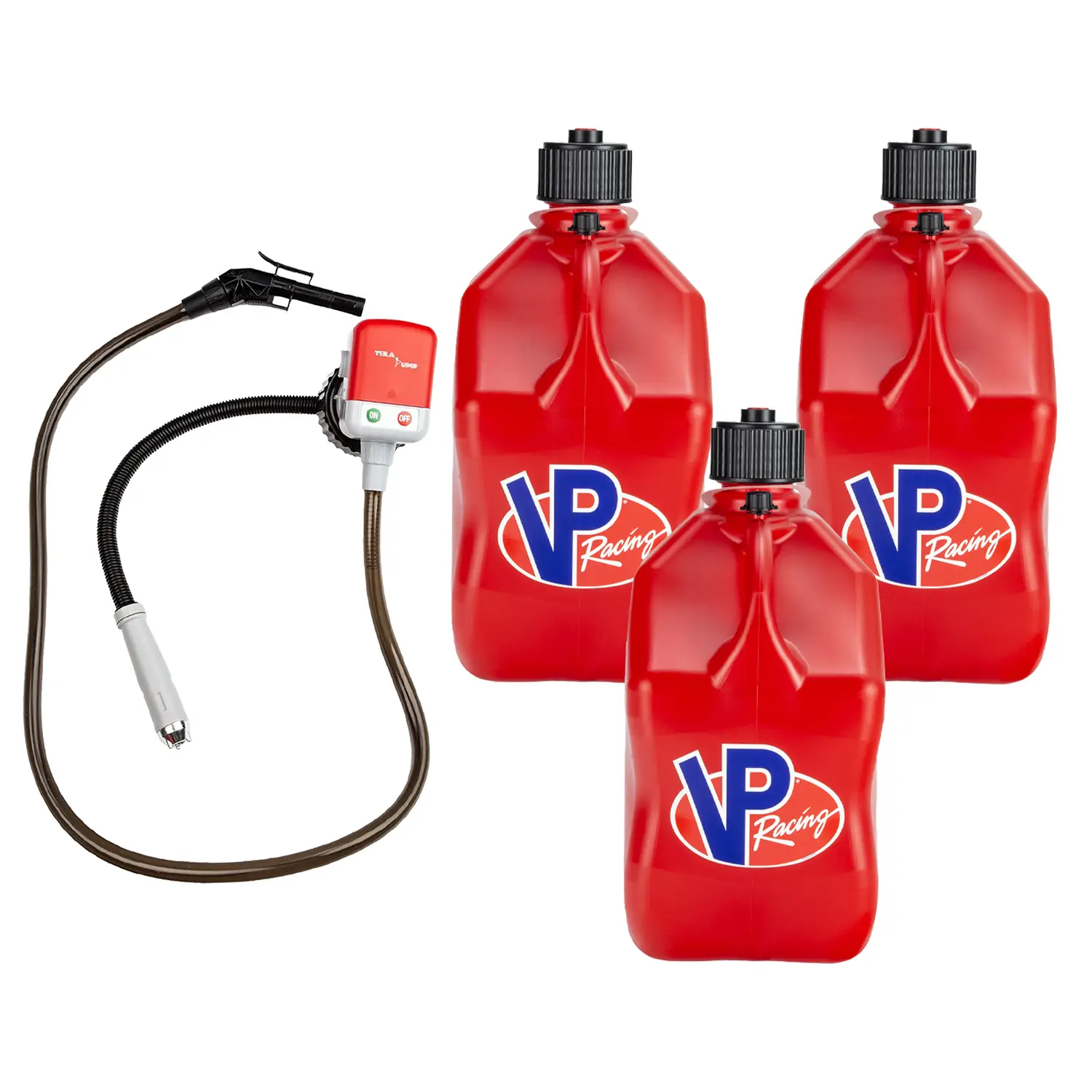 (3 PACK) VP Racing Fuels Utility Jug + (1) Fluid Transfer Pump, Tera Pump, Battery Liquid Transfer, Cordless Water Transfer