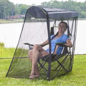 Outdoor Swing Garden Chair Mosquito Net Canopy, Modern American Style, Bug Proof Sunshade, Single Size, Perfect for Courtyard