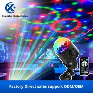 Mini USB crystal magic ball stage light voice controlled rotating suction cup car atmosphere light ktv bar disco DJ light