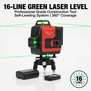 Milwaukee 16 Line Laser Level M12 12V High Precision Tool For Construction Layout Work Cordless High-Torque Impact Drill Power Lithium Wrench horizontal professional