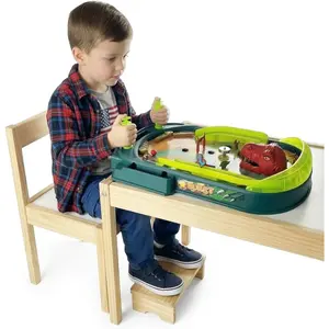 Dinosaur Pinball Machine for Kids - DIY Tabletop Arcade Game with Scoring, Multi-Track Dynamic Play, Prehistoric Stickers Included - STEM Educational Toy Gift for Boys & Girls Ages 3-14