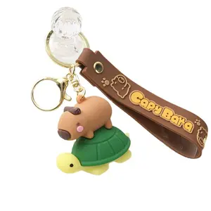 Cute Keychain Capybara Key Pendant Cartoon Silicone Bag Charm Capybara Keychain