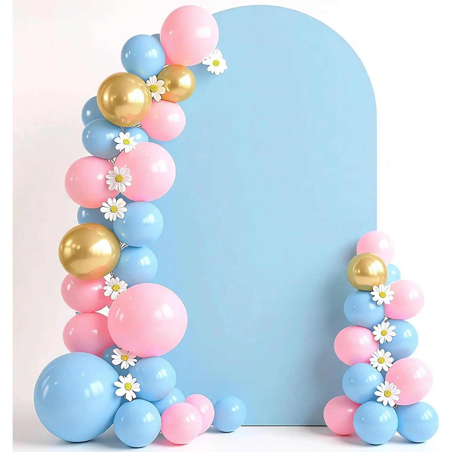 7.2 FT Arch Backdrop Cover, Wedding Baby Blue Arch Covers Stretchy Backdrop Spandex Fitted for Baby Shower Birthday Balloon Chiara Stand Baby Blue 7.2FT
