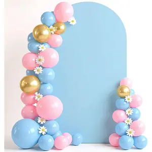 7.2 FT Arch Backdrop Cover, Wedding Baby Blue Arch Covers Stretchy Backdrop Spandex Fitted for Baby Shower Birthday Balloon Chiara Stand Baby Blue 7.2FT