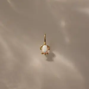 Opal Sea Turtle Charm by Caitlyn Minimalist - Dainty Opal Gemstone Turtle Pendant in Gold & Silver - Beach Necklace Charm - Summer Jewelry - Daughter Gift