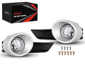 Nilight Fog Lights Assembly Compatible with 2008 2009 2010 2011 Toyota Highlander Left Driver and Right Passenger Side Clear Lens w/H11 12V 55W Bulbs