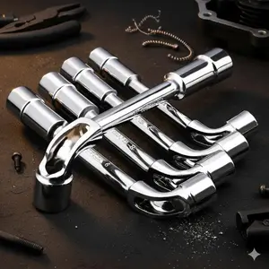 Professional Automotive Repair Tool Set: Tire Removal Breaker Bar, Emergency Tire Tools, Anti-Slip Socket Set with 6-10mm Extension Bars, Versatile Wrench Kit, Durable Car Maintenance Tools, Double-Ended Combo