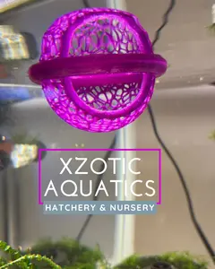 Neon Purple Floating Mesh Dome Hide – 3D Printed Aquarium Cave Shelter for Fish