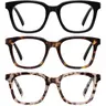 RESJOK Women's 3-Pair Square Full Rim Tortoiseshell PA Frame Reading Glasses - 2025 New High Quality Eyewear, Blue Light Blocking Anti-Glare Blue Light Glasses for Adults' Eye Strain Relief, Eye Fashion, Computer Use, Phone & Gaming
