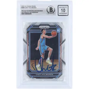 Chet Holmgren Oklahoma City Thunder Autographed 2022-23 Panini Prizm #266 Beckett Fanatics Witnessed Authenticated 10 Rookie Card - Fanatics Authentic Certified