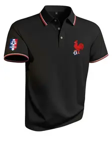 2026 France Football Polo Shirt Short Sleeve, Fan Support Clothing, Graphic Print, Suitable for Match Gatherings, Daily Training
