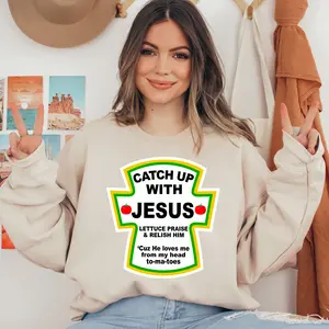 Catch Up With Jesus Ready To Press DTF Transfers, DTF Hot Peel