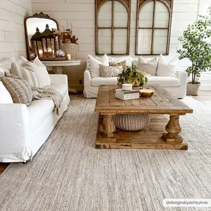 Gowan Beige Area Rug - Textured and Fringed Rug
