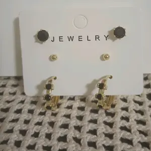 14kt Gold Plated Earrings - 3-Pair Set with 3 Different Designs, $10 Value for 3 pairs of earrings