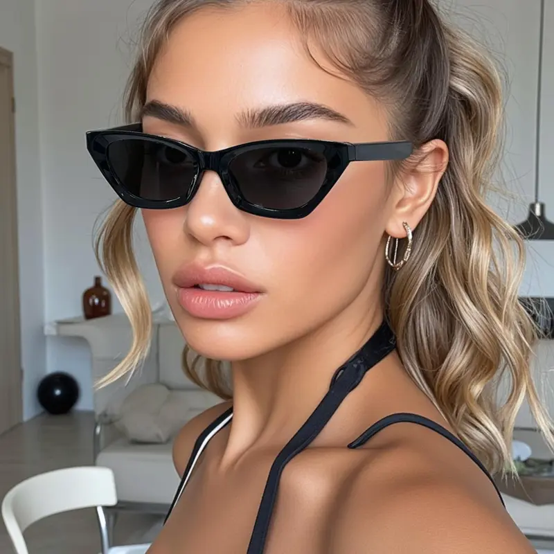 Unisex Vintage Trendy Cat Eye Frame Sunglasses, Retro Outdoor Sports Sunglasses, Fashionable Sunglasses for Men & Women for Everyday Use, Trendy Beach Eyewear, Trendy Shades