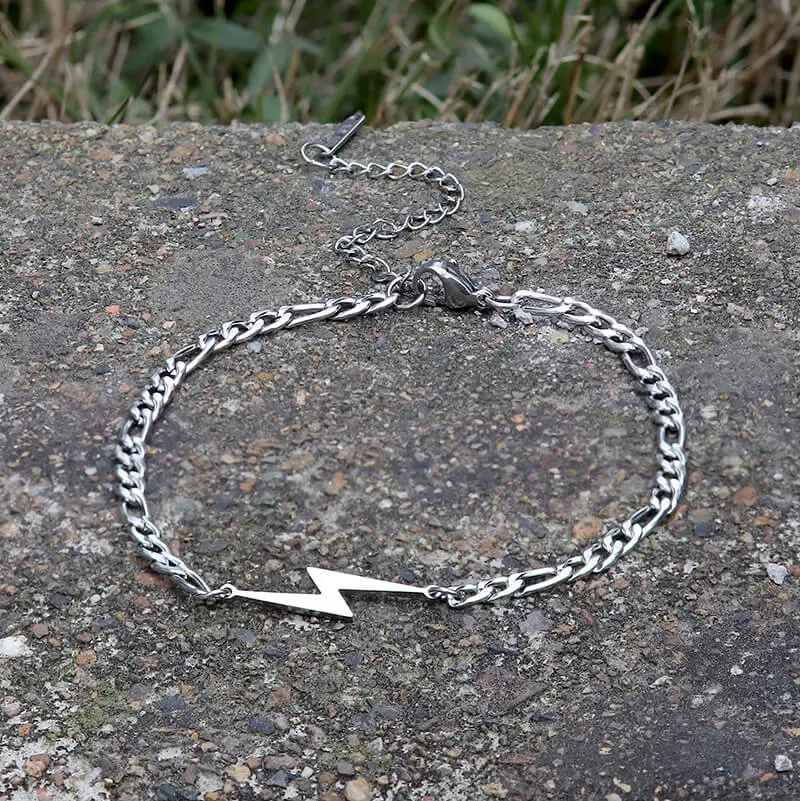 GTHIC Lightning Stainless Steel Minimalism Bracelet Fashion Accessories for Daily Wear