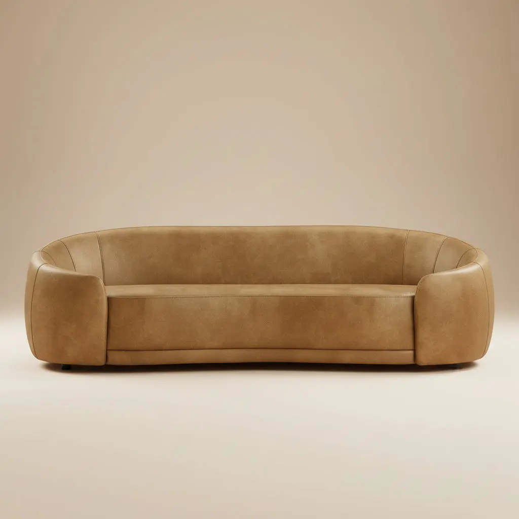 Contessa Curved Vegan Leather Sofa by Modway