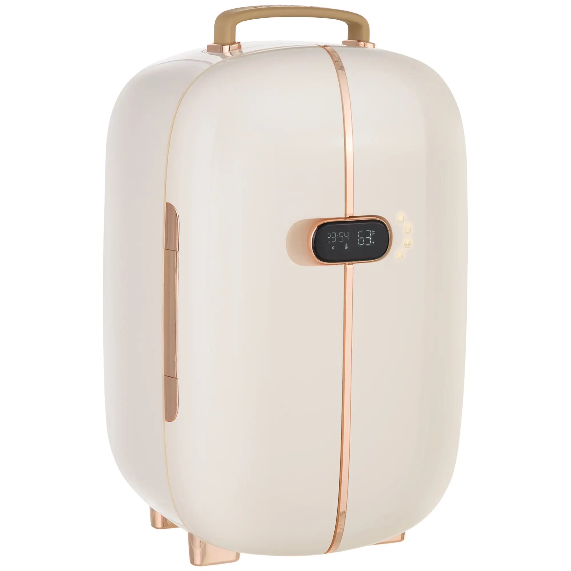 HOMCOM Portable Skincare Fridge with LED Display, 12L Mini Fridge for Beauty, Makeup and Cosmetics, Small Refrigerator Cooler for Bedroom, Home Office, Desktop, Pink
