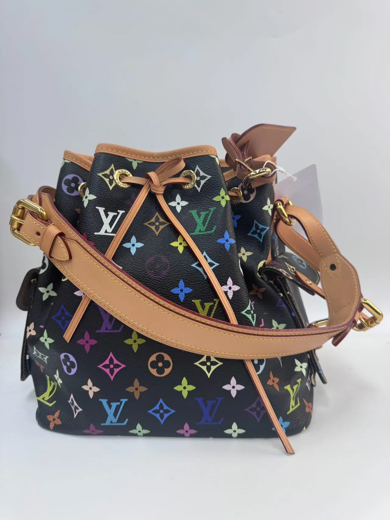 Pre-owned Louis Vuitton canvas Shoulder bags Monogram Multicolore Petit Noe Bag bucket XP02648【BF 123Z】
