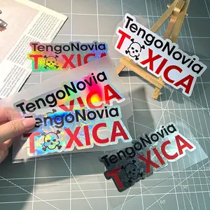 1PC  I Have A Toxic Girlfriend Spanish Motorcycle Sticker Waterproof Sun-proof Durable Suitable for Motorcycle Side Panels Fenders Car Windshields Notebook Computer DIY Paste Vehicle Exterior Decoration Accessories