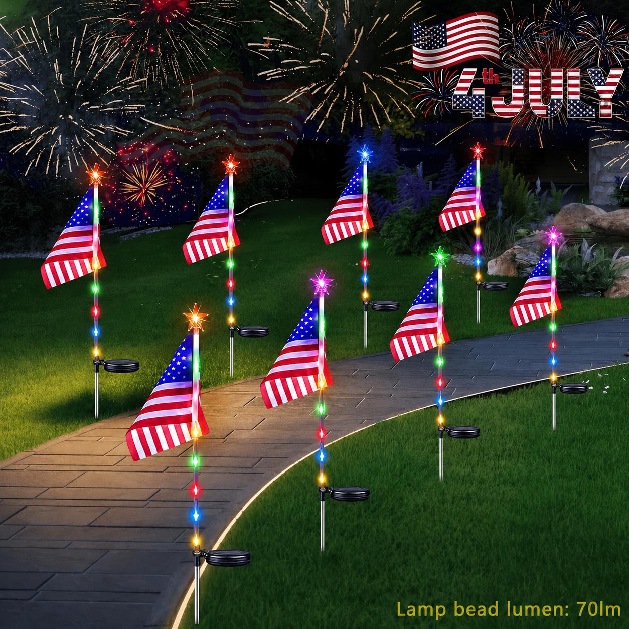 4Pcs American Flag Lights,Solar LED Lights,Solar LED String Lights,Waterproof Led Patriotic Flag Light of The United States for Yard,Garden Decoration,July 4th Independence Day,Labor Day, Festival,Holiday,Party Decoration,Christmas Decorations tiktokshops 4Pcs American Flag Lights,Solar LED Lights,Solar LED String Lights,Waterproof Led Patriotic Flag Light of The United States for Yard,Garden Decoration,July 4th Independence Day,Labor Day, Festival,Holiday,Party Decoration,Christmas Decorations tiktokshops