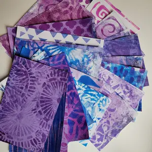 MultiColorMixed Media, collage paper kits, Hand painted papers. 24 piece Pack#61