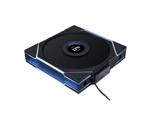 Lian Li UNI Fan TL - LCD Wireless 140 - Single Pack (Reverse Blade) - 2.4 GHz Wireless Signal ARGB Fan & Dual-Zone Lighting Control - 140mm  - Controller NOT Included & Required -Black (14RTLLCD1W1B)