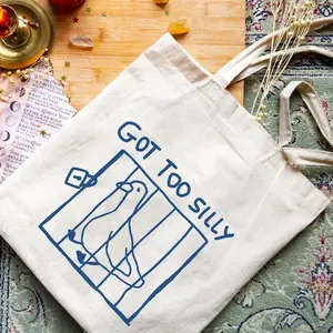 Funny Goose Themed Tote Bag, Reusable Shopping Bag, Printed Storage Pouch, Personal Item Organizer, Gift for Friends, Birthday Gift